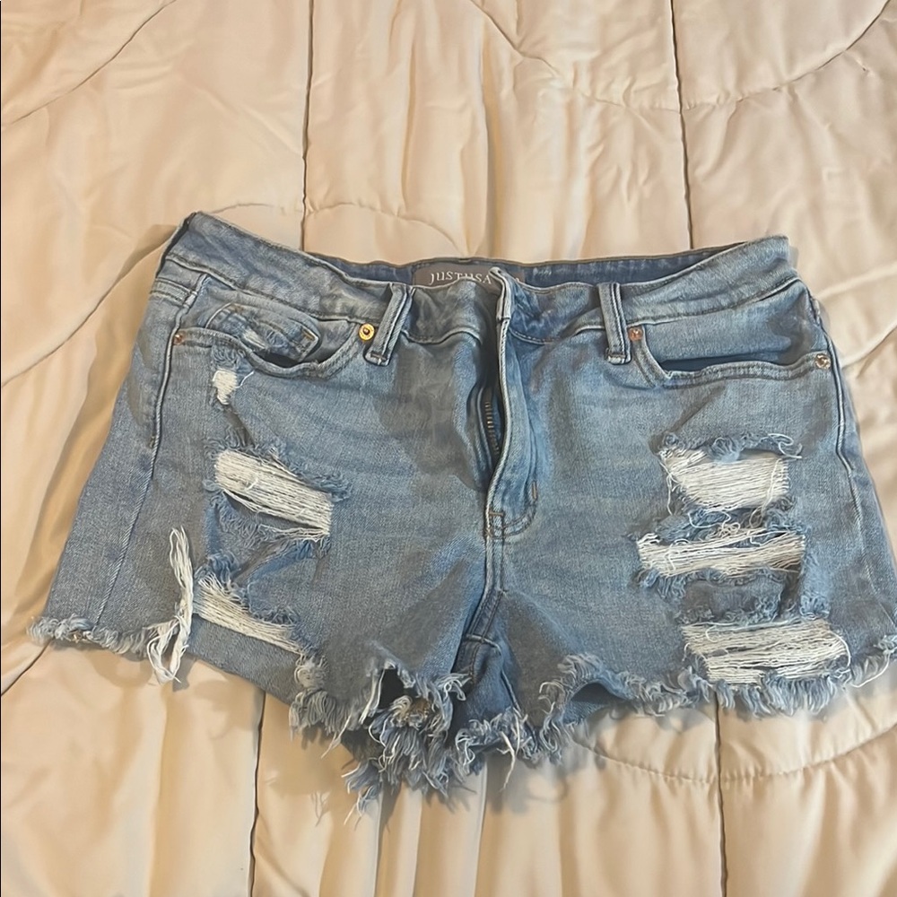 Distressed Denim Shorts